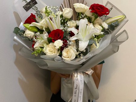 Silver Elegance White Lily Bouquet For Discount