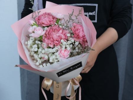 Sweet Pink Carnation Round Bouquet Sale