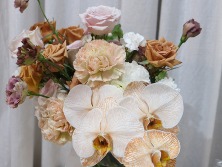 Quicksand Toffee Rose Orchid Bridal Bouquet Hot on Sale