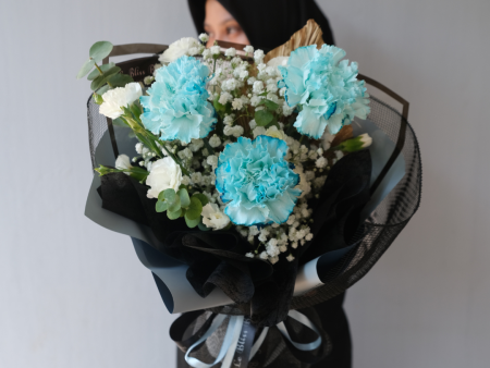 Blue Carnation Bouquet Online Hot Sale