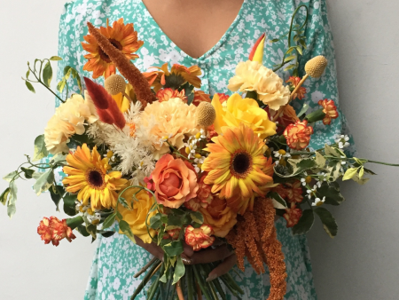 Cherry Brandy Gerbera Summer Bridal Bouquet Fashion