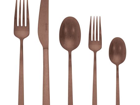 Linea Q 5-Piece Place Setting, Copper For Cheap