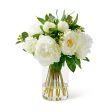 Peony Bouquet in Glass Vase Online now