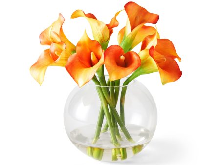 Calla Lilies in Glass Vase For Cheap