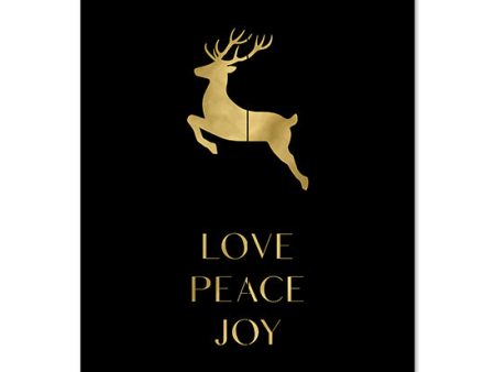 BRO235PAL - Love, Peace, Joy Reindeer - 12x16 For Cheap